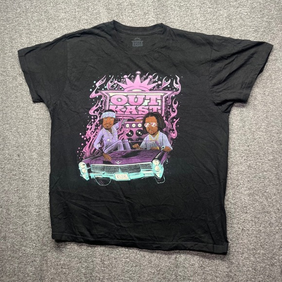 Outkast Other - OutKast TShirt Mens Large Black ATLiens Graphic Hip Hop Rap Tee Short Sleeve